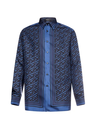 Shop Versace Shirt In Blu