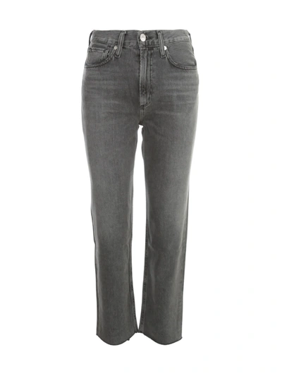Shop Citizens Of Humanity Daphne Mid Waisted Jeans In Free Fall Washed Black