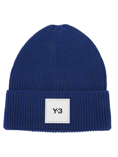 Shop Y-3 Adidas Y3 Logo-patch Wool Beanie In Victorblu