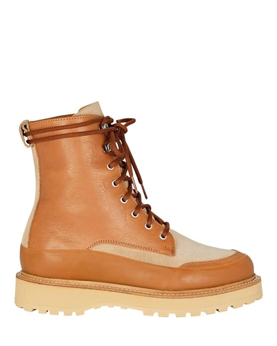 Shop Ulla Johnson Etna Leather Combat Boots In Brown