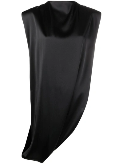 Shop Givenchy Asymmetric Draped Top In Black