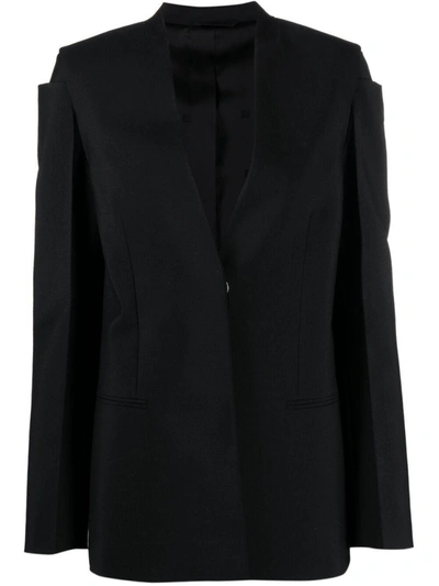 Shop Givenchy Collarless Single-breasted Jacket In Black