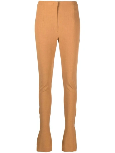 Shop Jacquemus High-waisted Slit-detail Trousers In Neutrals