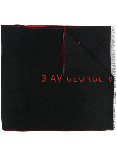 Shop Givenchy Embroidered-logo Wool Scarf In Black