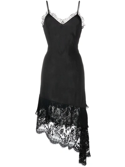 Shop Vetements Lace-trim Midi Camisole Dress In Black