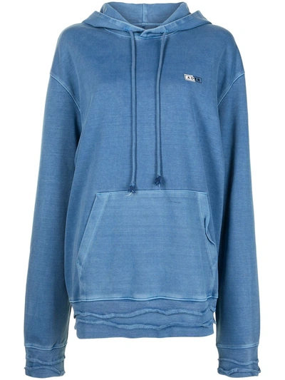 Shop Ader Error Logo-embroidered Oversize Hoodie In Blue