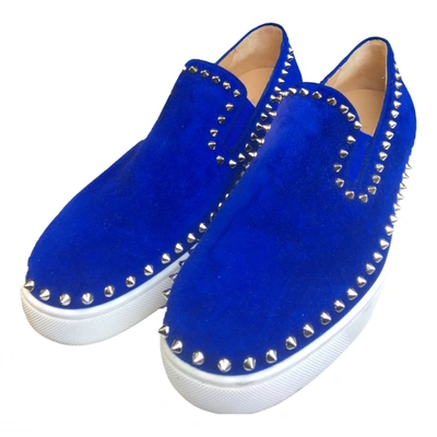 Pre-owned Christian Louboutin Roller Boat Low Trainers In Blue