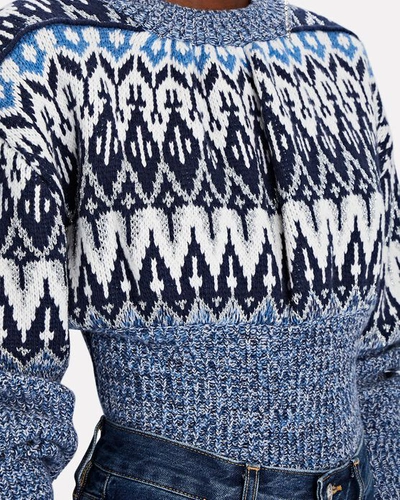 Shop Paco Rabanne Icelandic Print Wool-blend Sweater In Blue