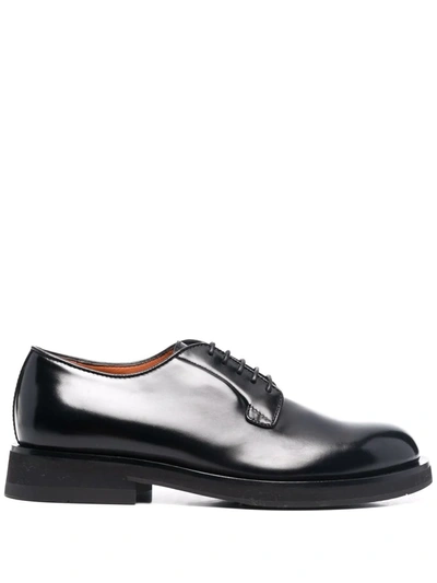 Shop Santoni Lace-up Leather Derby Shoes In Schwarz