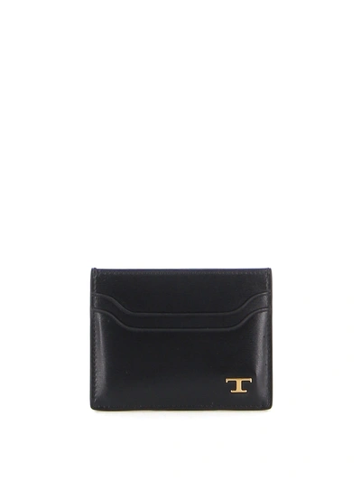 Shop Tod's T Logo Cardholder In Black