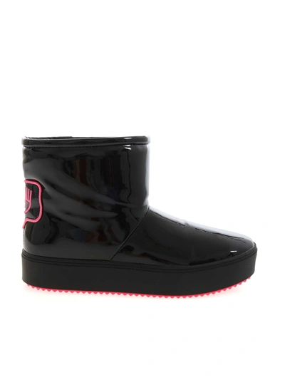 Shop Chiara Ferragni Vinyl Ankle Boots In Black