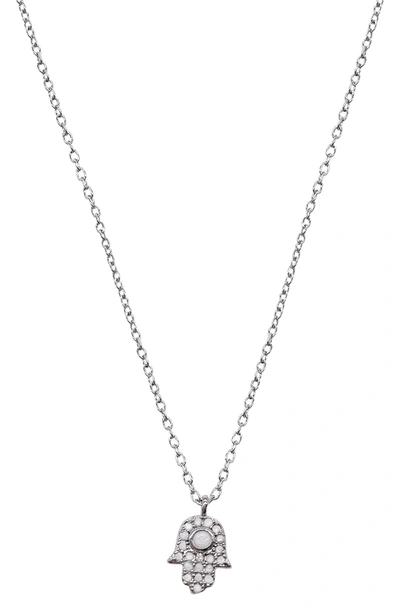 Shop Adornia Fine Sterling Silver Pave Diamond Hamsa Hand Pendant Necklace