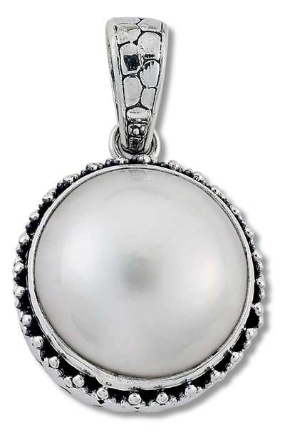 Shop Samuel B. Sterling Silver Round Mabe Pearl Pendant In White