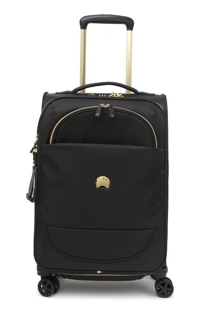 Shop Delsey 19.5" Softside Spinner Suitcase In Black