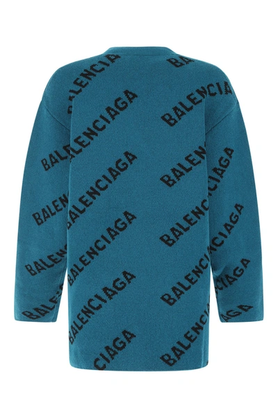 Shop Balenciaga Embroidered Stretch Wool Blend Cardigan  Printed  Donna Xs