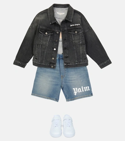 Shop Palm Angels Denim Jacket In Black