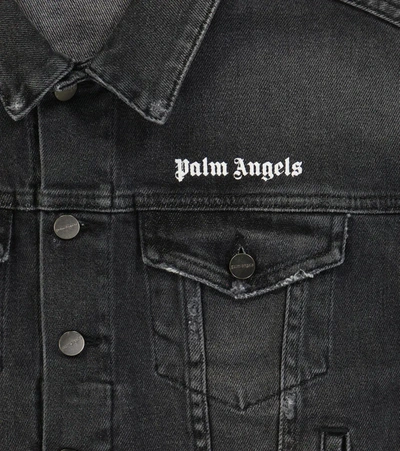 Shop Palm Angels Denim Jacket In Black