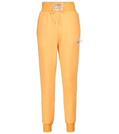 Shop Adam Selman Sport High-rise Cotton-blend Sweatpants In Yellow