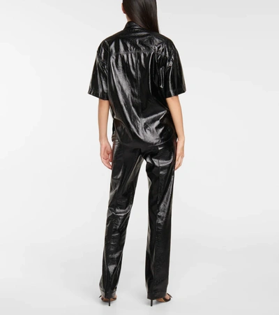Isabel Marant Gilina Faux Leather Shirt In Black
