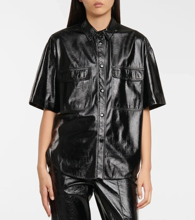 Isabel Marant Gilina Faux Leather Shirt In Black