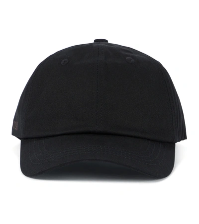 Shop Acne Studios Cotton Twill Baseball Cap In Black
