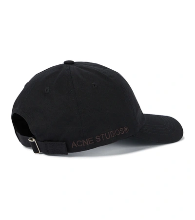 Shop Acne Studios Cotton Twill Baseball Cap In Black