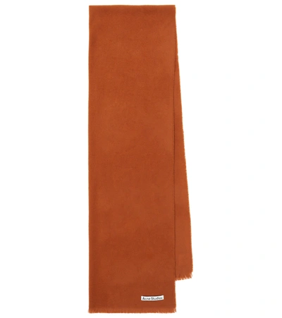 Shop Acne Studios Woven Wool Scarf In Orange