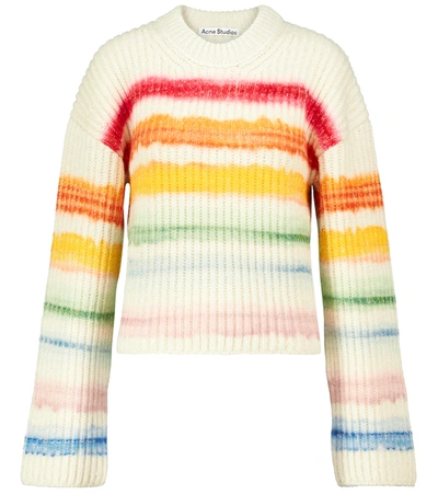 Shop Acne Studios Striped Wool-blend Sweater In Multicoloured