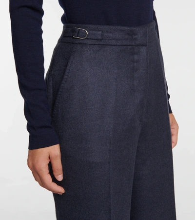 Shop Gabriela Hearst Vesta High-rise Wide-leg Silk Twill Pants In Blue