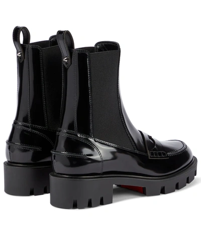 Shop Christian Louboutin Montezu Leather Ankle Boots In Black