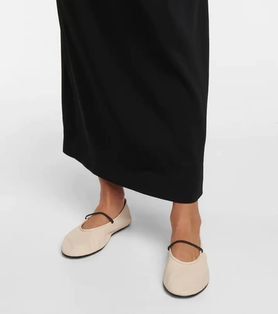 The Row Nappa Leather Ballet Slippers In White