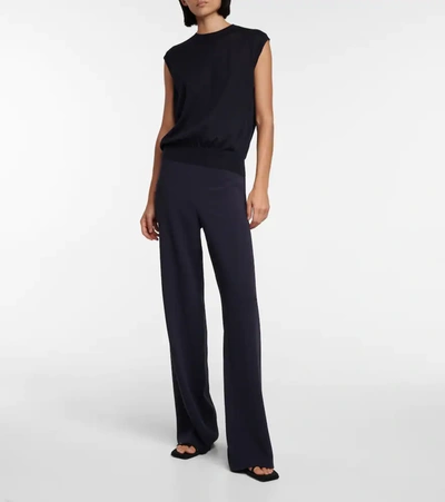 The Row Balham Cashmere Sweater Vest In Blue
