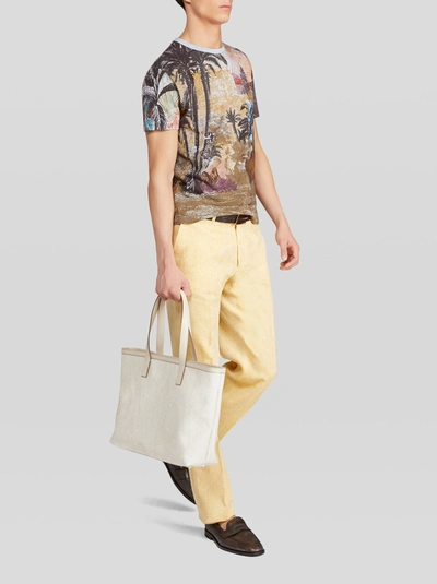 Shop Etro Paisley Shopping Bag In White