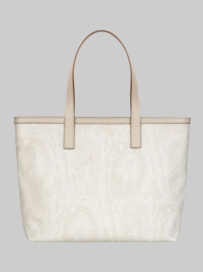 Shop Etro Paisley Shopping Bag In White