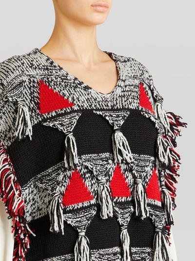 Shop Etro Cape With Graphic Inlay In Black