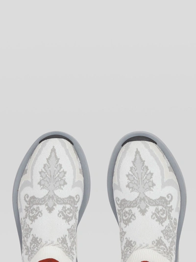 Shop Etro Jacquard Sock Sneakers In White