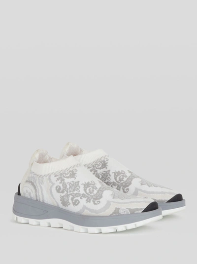 Shop Etro Jacquard Sock Sneakers In White