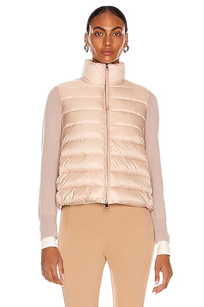 Shop Moncler Maglia Cardigan Jacket In Blush