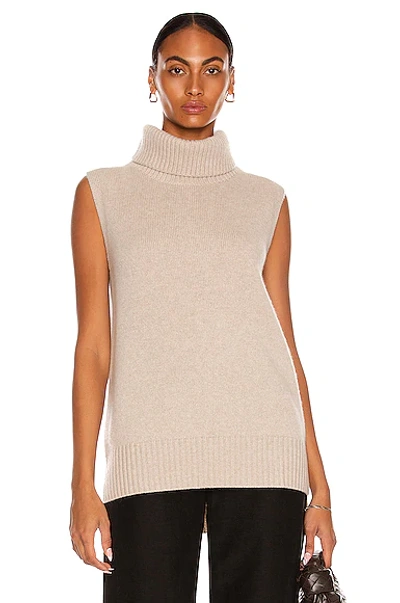 Lisa Yang Molly Sleeveless Cashmere Turtleneck Sweater In Mid Brown |  ModeSens
