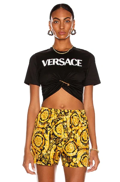 Shop Versace Monogram Smiley T-shirt In Nero & Multicolor
