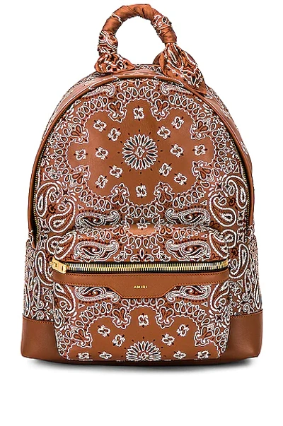 Shop Amiri Bandana Classic Backpack In Brown