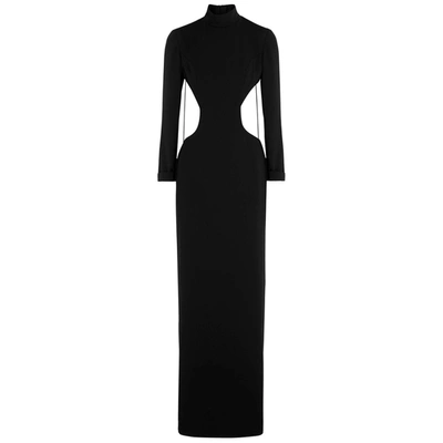 Shop Monot Black Backless Crepe Gown