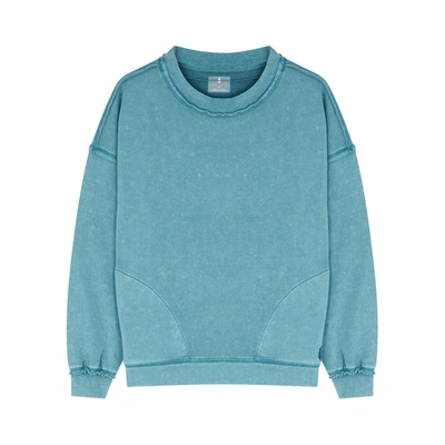 Shop Free People Movement Solid Metti Teal Cotton-blend Sweatshirt