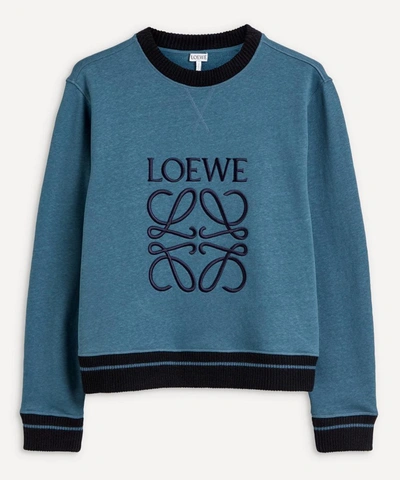 Shop Loewe Anagram Logo Sweatshirt In Duck Blue