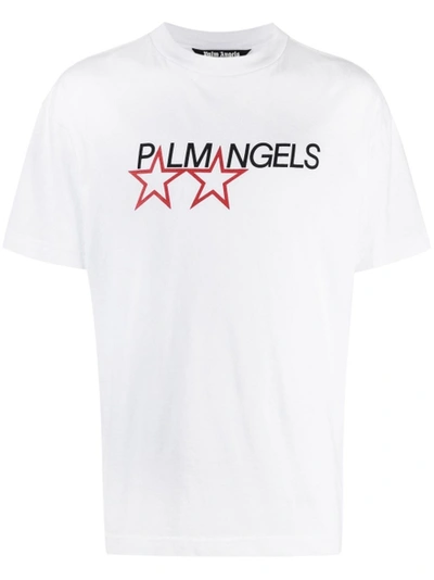 Shop Palm Angels Racing Star Tee White