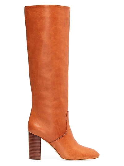 Shop Loeffler Randall Women's Goldy Knee-high Leather Boots In Cognac