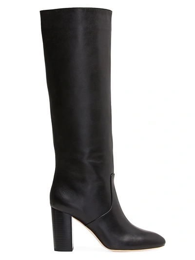 Shop Loeffler Randall Women's Goldy Knee-high Leather Boots In Black