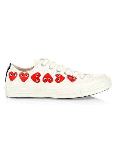 Comme Des Garçons Cdg Play X Converse Unisex Chuck Taylor All Star Multi  Heart Low-top Sneakers In Off White | ModeSens
