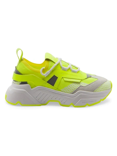 Shop Dolce & Gabbana Daymaster Chunky Neon Sneakers In Yellow