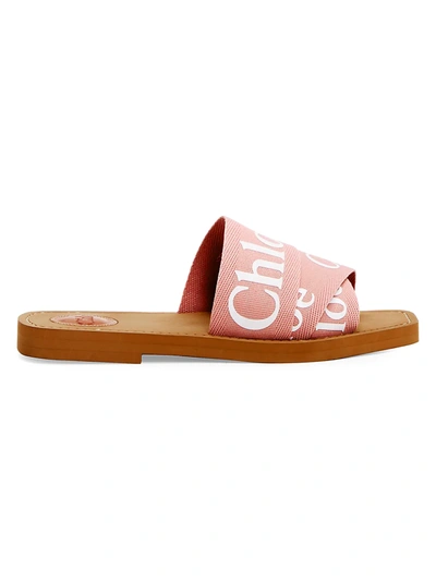 Shop Chloé Women's Woody Flat Sandals In Delicate Pink